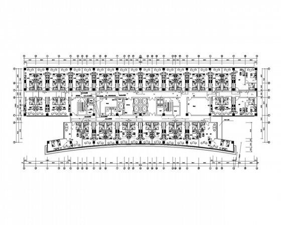 16层国际商务大厦强弱电CAD施工图纸（地下1层，）(平面布置图) - 1