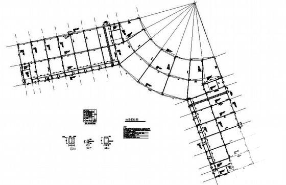 3层框架结构商业楼结构设计CAD施工图纸（7度抗震）(平面布置图) - 1