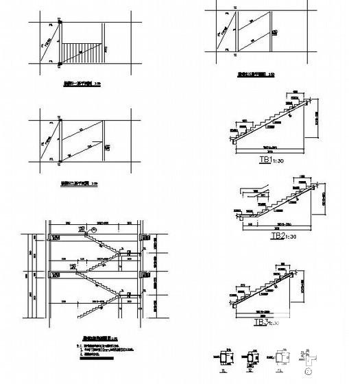 3层框架结构商业楼结构设计CAD施工图纸（7度抗震）(平面布置图) - 2