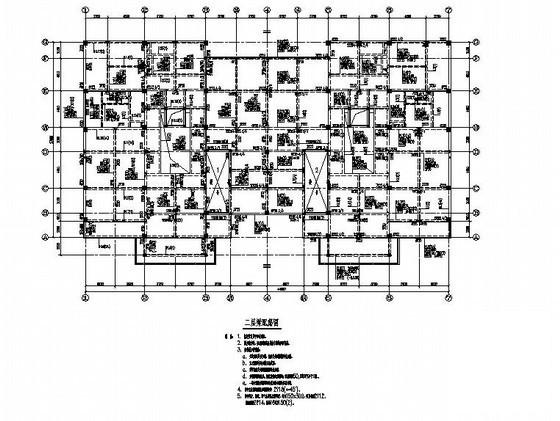 上两层框架宾馆结构CAD施工图纸（独立基础,桩基础）(梁配筋图) - 3