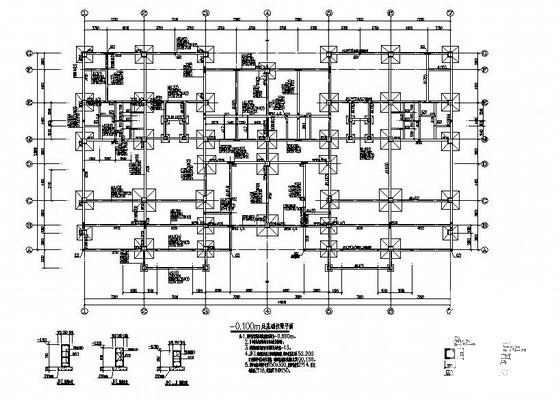 上两层框架宾馆结构CAD施工图纸（独立基础,桩基础）(梁配筋图) - 4