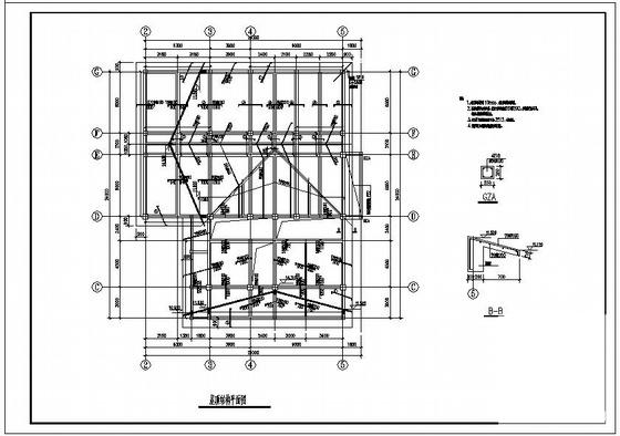 3层框架休闲中心结构设计CAD施工图纸（7度抗震） - 3