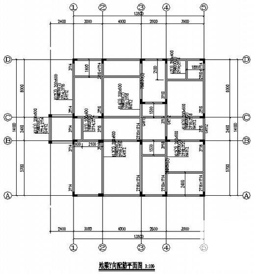 上4层异形柱框架别墅结构CAD施工图纸（独立基础，6度抗震）(平面布置图) - 2