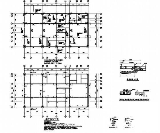 3层框架结构福利中心结构设计CAD施工图纸 - 2