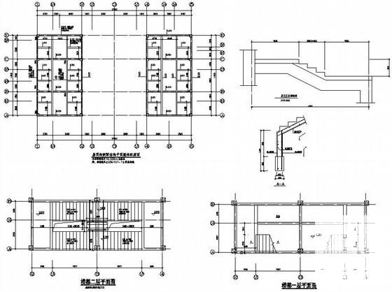 3层框架结构福利中心结构设计CAD施工图纸 - 4