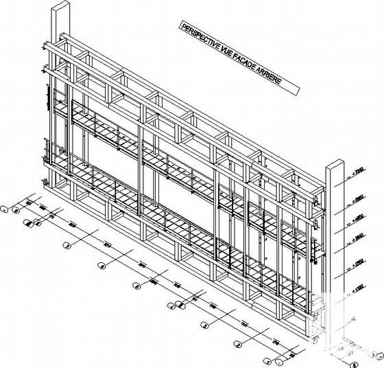 欧洲户外广告牌结构CAD施工图纸(轴测图) - 1