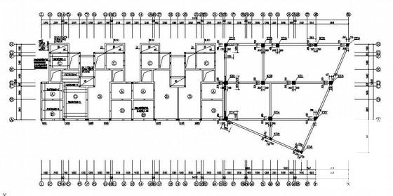 上5层框架结构住宅楼CAD施工图纸（8号，坡屋面架空层） - 2