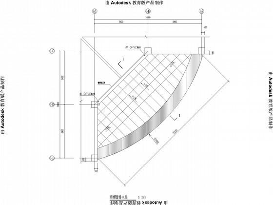 网架雨篷带显示屏结构CAD施工图纸(节点大样图) - 1
