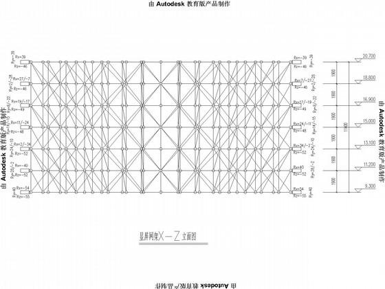 网架雨篷带显示屏结构CAD施工图纸(节点大样图) - 2