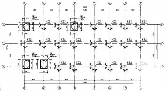 上3层框架结构办公楼CAD施工图纸（条形基础,独立基础） - 2