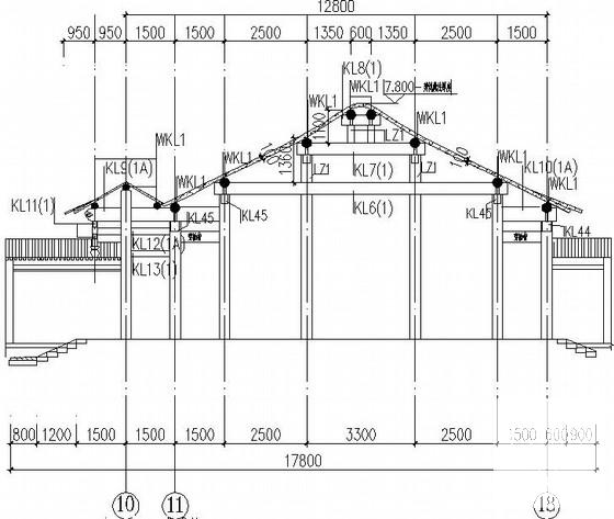 2层仿古长廊结构CAD施工图纸(楼梯配筋图) - 2