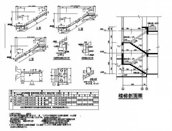 筏形基础西班牙风格别墅结构设计CAD施工图纸(平面布置图) - 4
