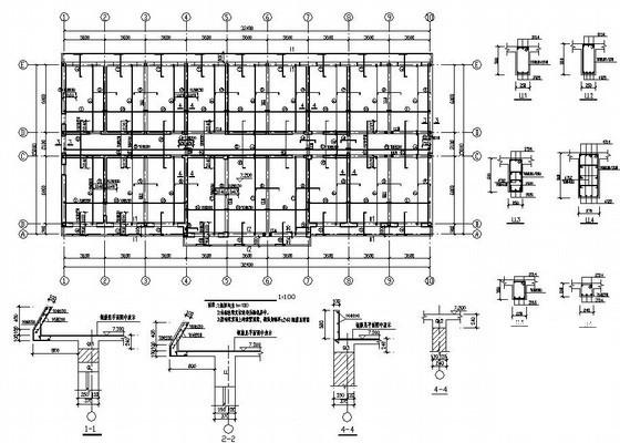 污水处理厂办公楼结构设计CAD施工图纸（五张） - 3