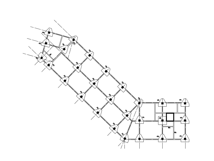 4层互联网创业园框架结构商业楼结构CAD施工图纸(平面布置图) - 2