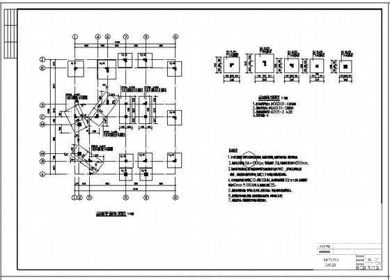 独立基础异形柱框架别墅结构设计CAD施工图纸(平面布置图) - 2