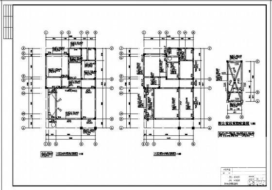 独立基础异形柱框架别墅结构设计CAD施工图纸(平面布置图) - 4