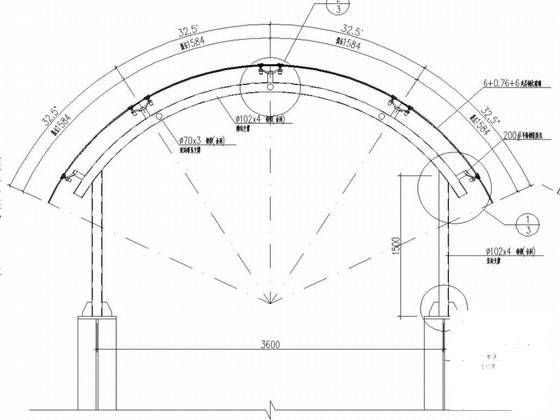 钢引桥玻璃雨棚结构CAD施工图纸(建筑安全等级) - 2