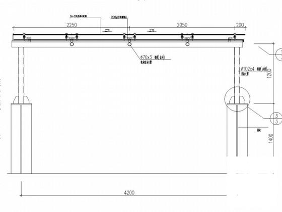 钢引桥玻璃雨棚结构CAD施工图纸(建筑安全等级) - 3