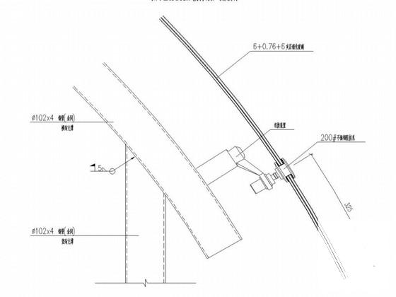 钢引桥玻璃雨棚结构CAD施工图纸(建筑安全等级) - 4