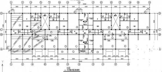 底部1层框架上部6层砌体住宅楼结构设计CAD施工图纸(平面布置图) - 3