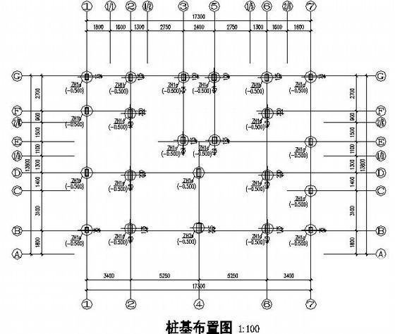 8层桩基础框架结构私宅结构设计CAD施工图纸 - 1