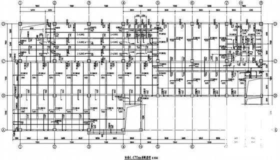 框架结构独立基础矿井公司食堂结构设计CAD施工图纸(平面布置图) - 2