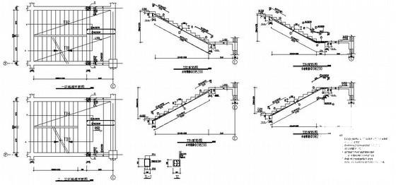 3层独立基础框架结构小食堂结构设计CAD施工图纸(平面布置图) - 4