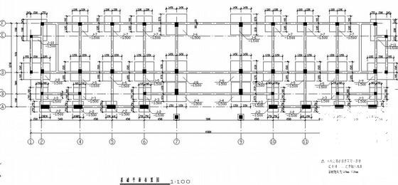 8层独立基础框架办公楼部分结构设计CAD施工图纸 - 1