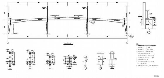 上两层钢框架结构CAD施工图纸（7度抗震，独立基础）(平面布置图) - 4