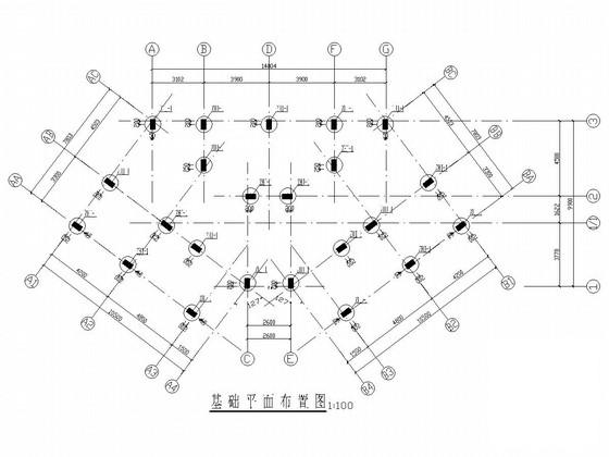 上6层框架结构棚户区结构改造CAD施工图纸（7度抗震）(灌注桩基础) - 1