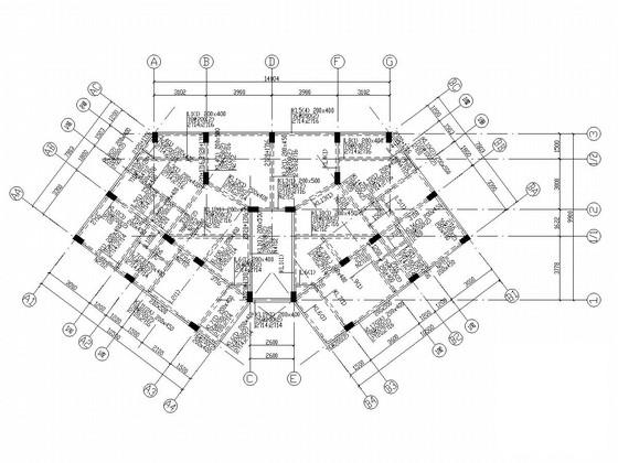 上6层框架结构棚户区结构改造CAD施工图纸（7度抗震）(灌注桩基础) - 4