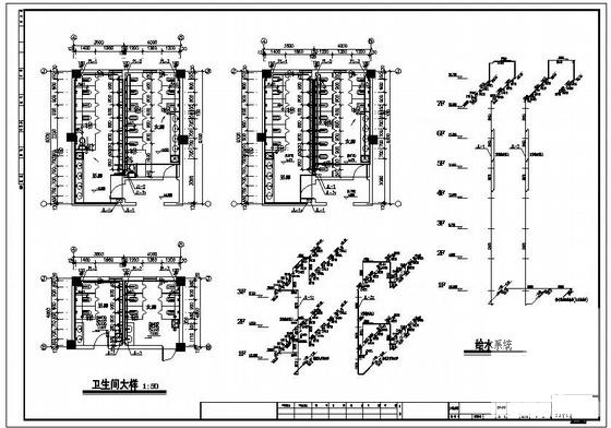 7层高校图书馆给排水CAD施工图纸(建筑面积) - 4