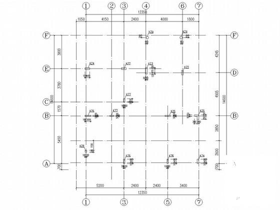 上两层框架结构小别墅结构CAD施工图纸（独立基础） - 2
