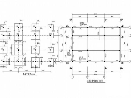 上3层框架结构别墅结构CAD施工图纸（独立基础，6度抗震） - 1