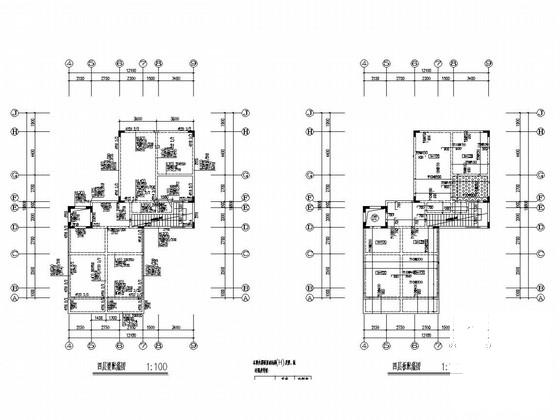 上4层框架结构别墅结构CAD施工图纸（7度抗震） - 3