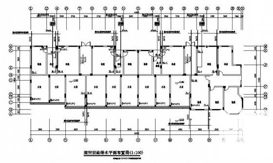 6层住宅楼给排水CAD施工图纸(室外消防系统) - 2