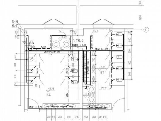 3层公共建筑及防空地下室给排水CAD施工图纸 - 2