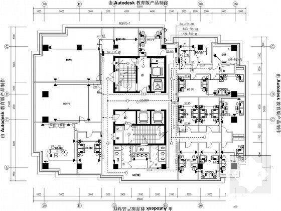 22层知名大厦电气CAD施工图纸(裙房) - 4