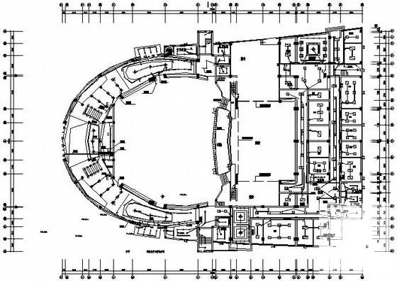 3层大厦会堂电气设计CAD施工图纸 - 1