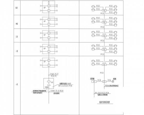 5层砌体结构普通住宅楼电气CAD施工图纸（三级负荷） - 4