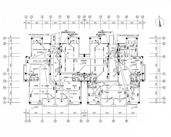 17层地质灾害搬迁安置房电气CAD施工图纸（车库） - 3