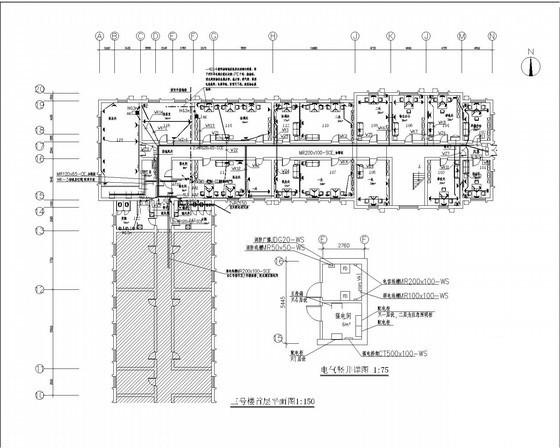 5层办公楼电气CAD施工图纸（车库） - 1