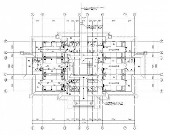 5层员工宿舍楼及食堂电气CAD施工图纸（2栋） - 2