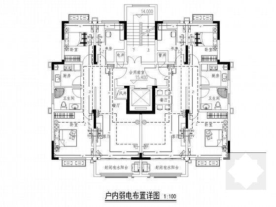 商业广场商住楼及地下车库电气CAD施工图纸(火灾自动报警) - 4