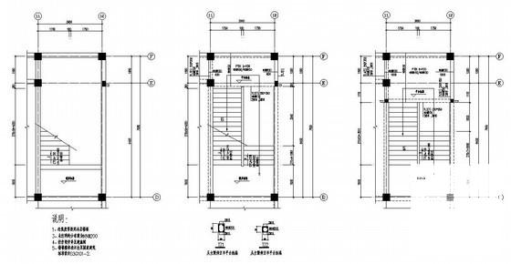 4层框架结构独立基础宿舍楼结构设计CAD施工图纸(平面布置图) - 4
