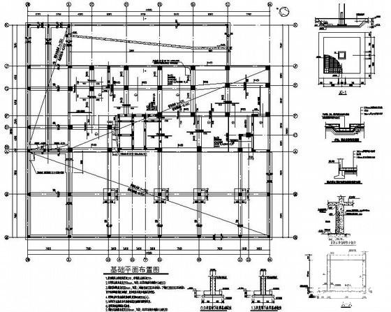 16层框剪结构住宅楼结构设计CAD施工图纸(平面布置图) - 1