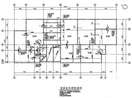 16层框剪结构住宅楼结构设计CAD施工图纸(平面布置图) - 2