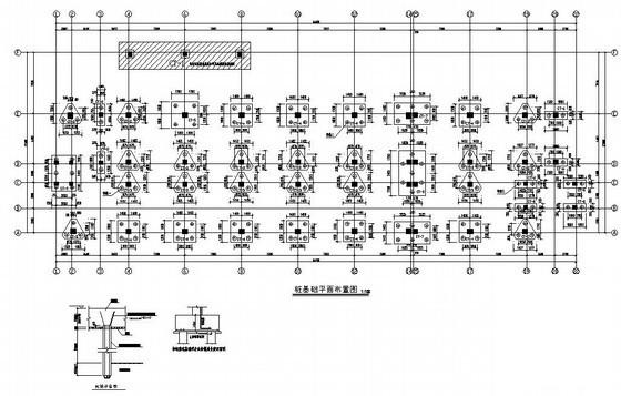 五河小学6层框架结构宿舍楼结构设计CAD施工图纸(平面布置图) - 1