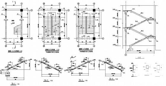 3层框架生产值班楼结构设计CAD施工图纸（7度抗震） - 4