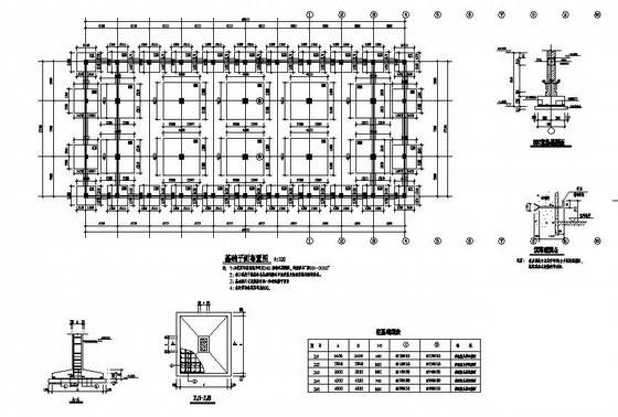 4层框架结构宿舍结构设计CAD施工图纸（桩基础）(水泥搅拌桩) - 2